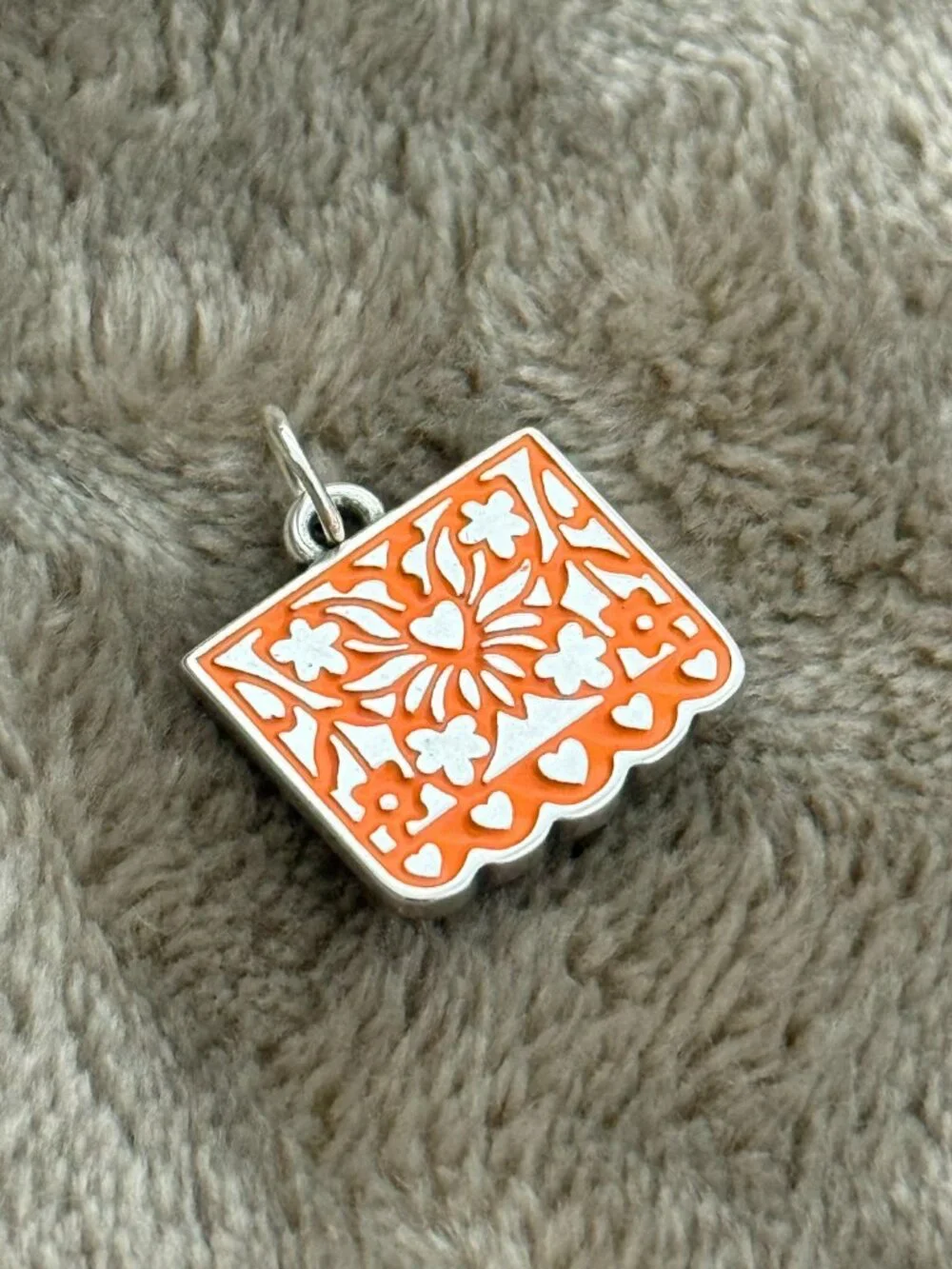 Enamel Papel Picado Charm Sterling Silver Dangle